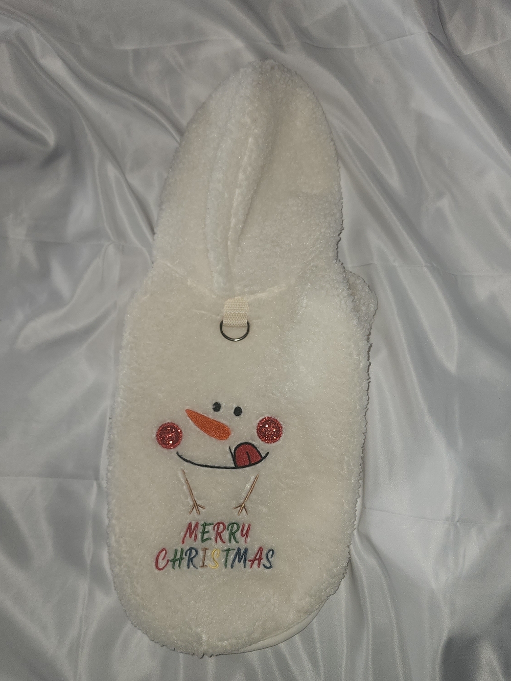 Plush White 'Merry Christmas' Snowman Holiday Pet Hoodie